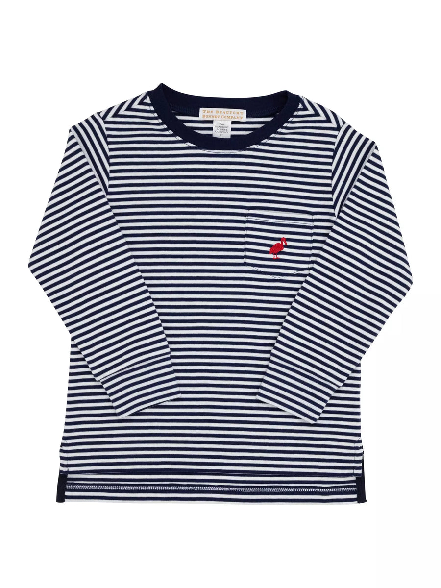 L/S Carter Crewneck – Nantucket Navy Stripe