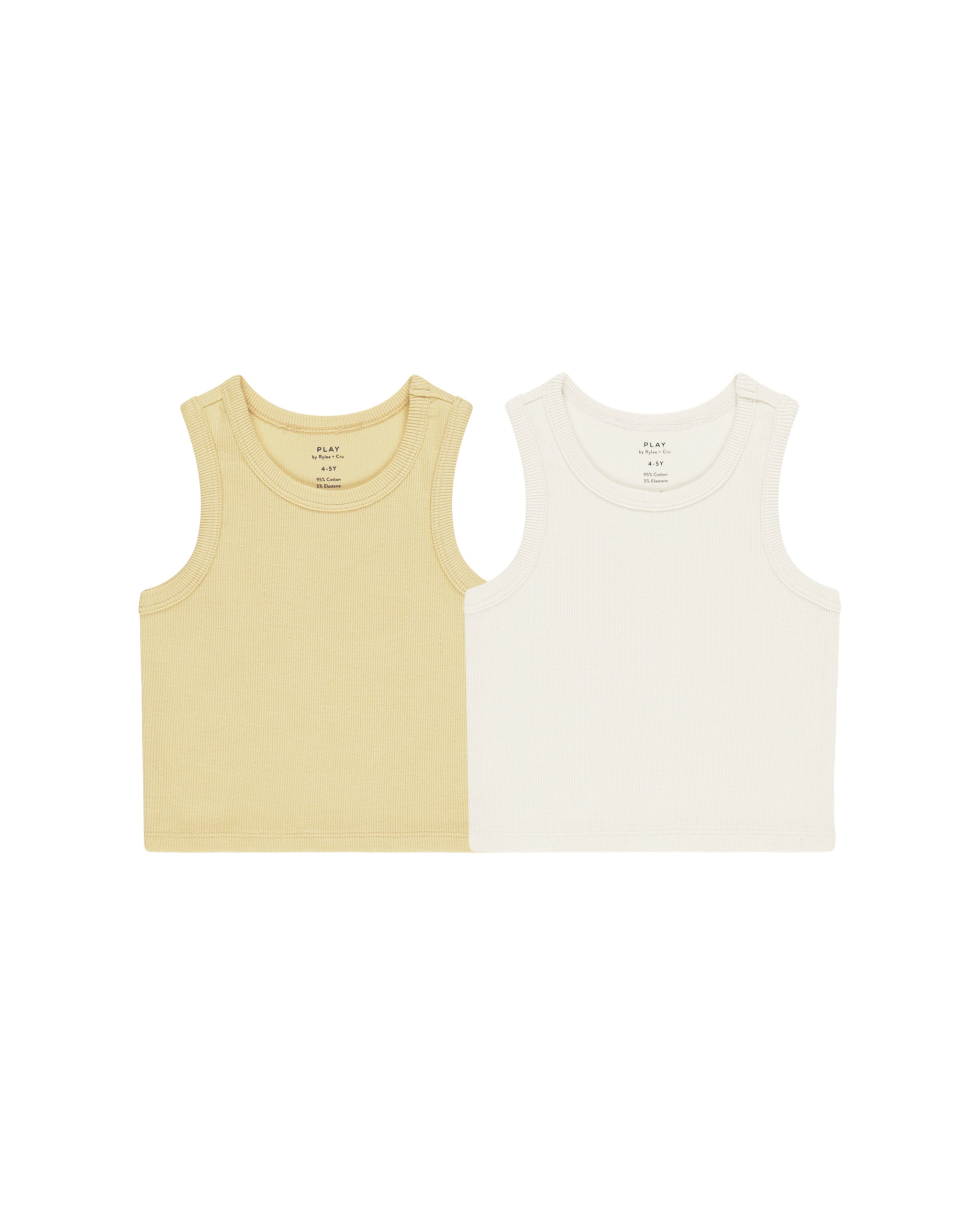 Rylee + Cru – Ribbed Tank Set – Yellow, Ivory