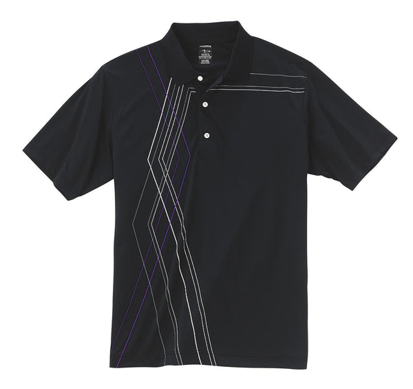 Page and Tuttle Men’s Black Diamond Argyle Print Polo