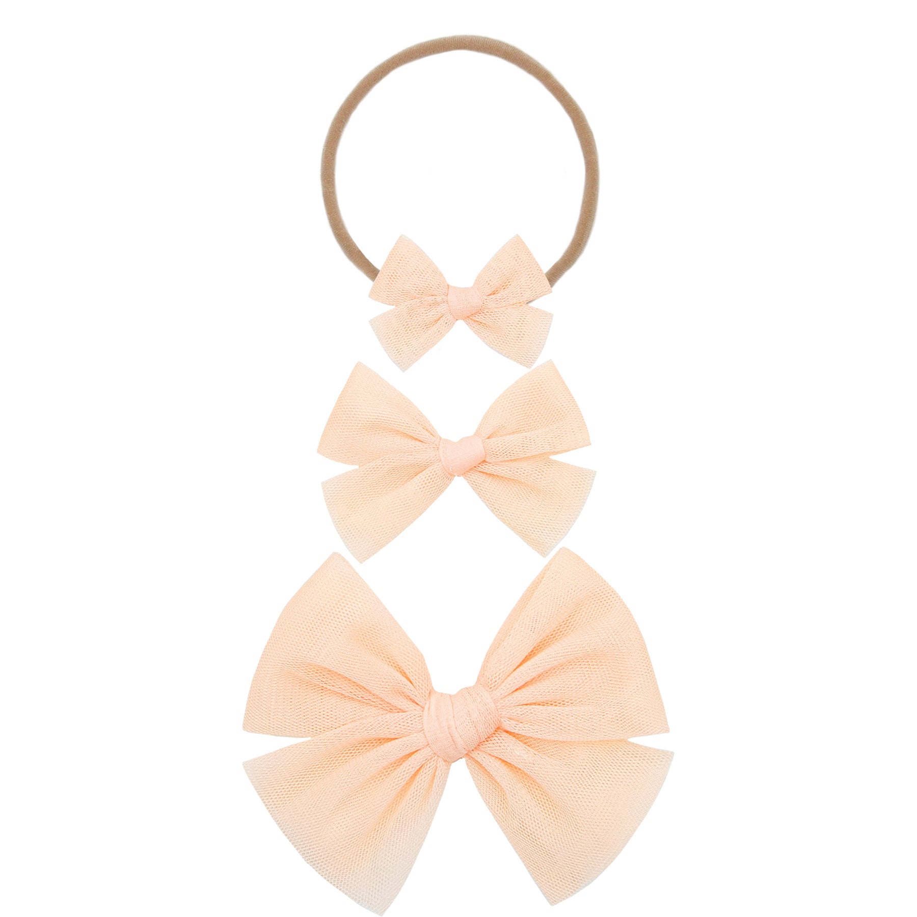 Tulle Bow Headband | Peach