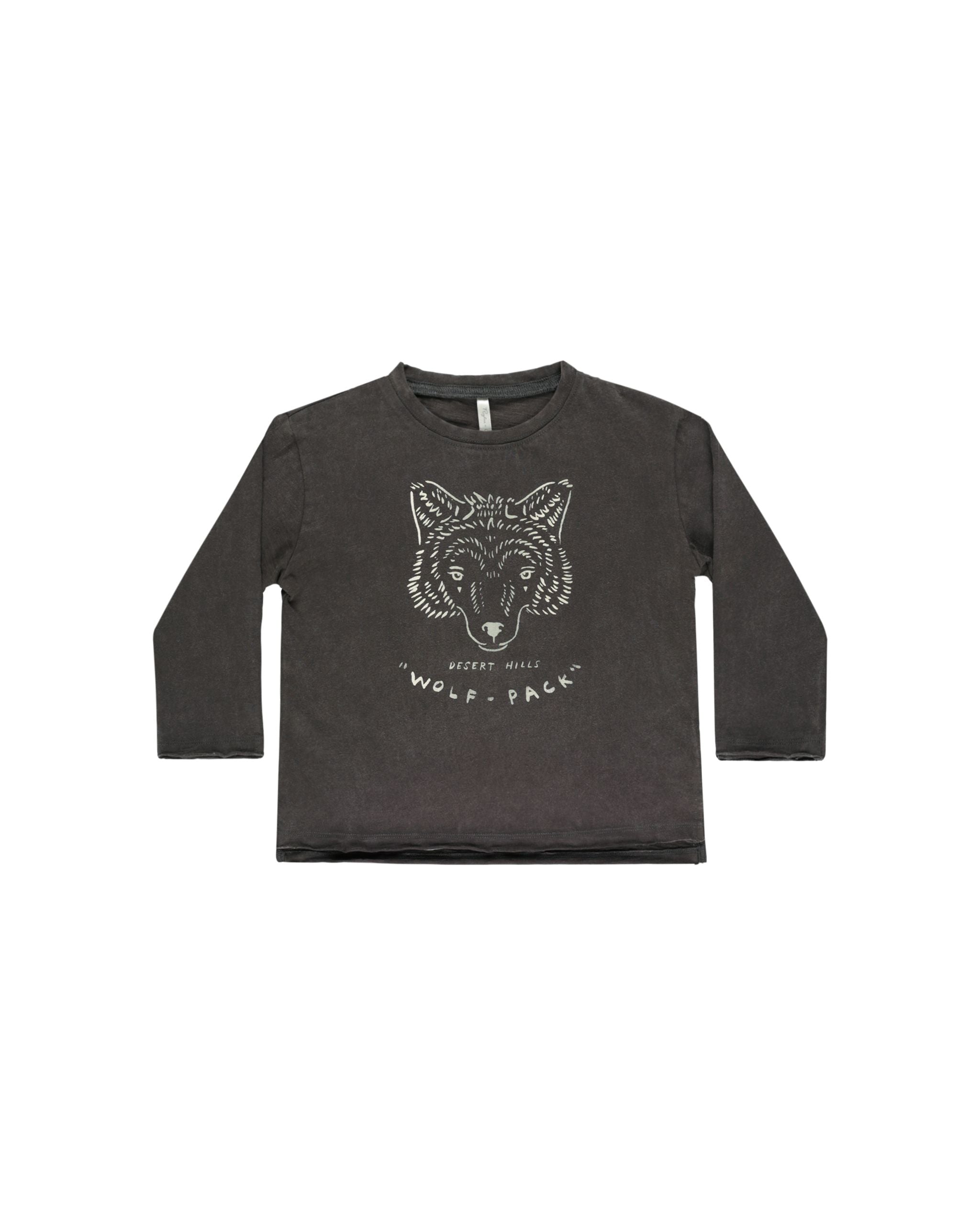 Rylee + Cru – Raw Edge Long Sleeve Tee – Wolf Pack