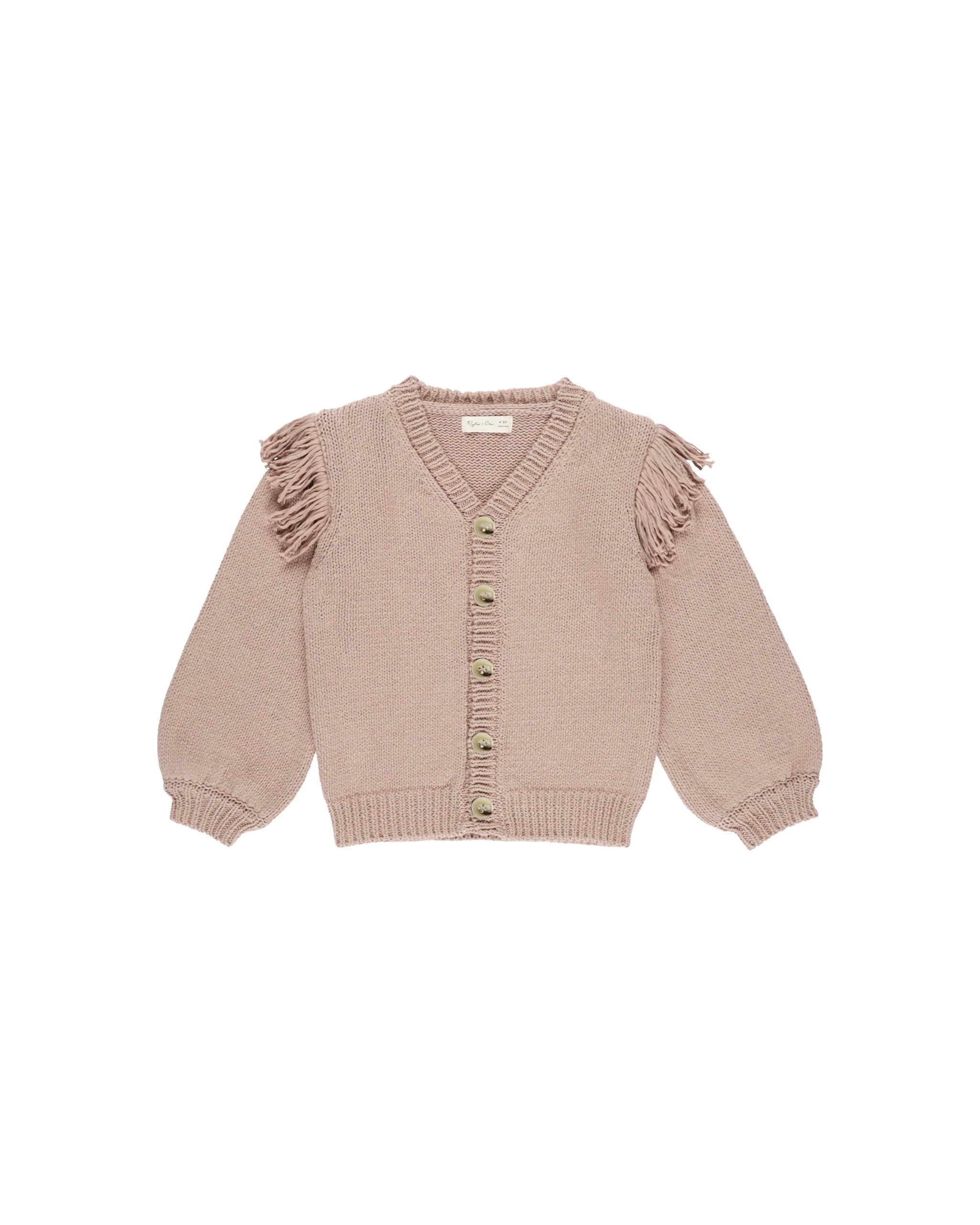 Rylee + Cru – Fringe Cardigan – Rose