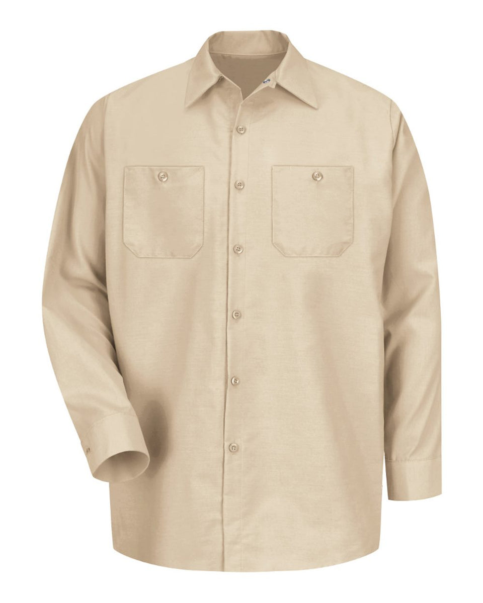 Red Kap SP14 Industrial Long Sleeve Work Shirt – Light Tan