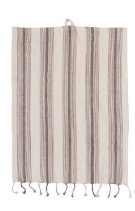 Woven Cotton Tea Towel – Gray Stripe