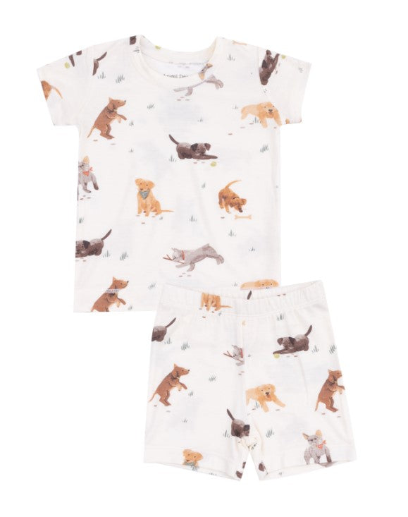 Loungewear Short Set – Watercolor Puppies