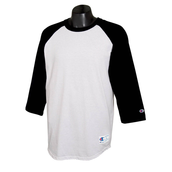 Champion Men’s White/Black Baseball T-Shirt