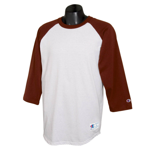 Champion Men’s White/Maroon Baseball T-Shirt