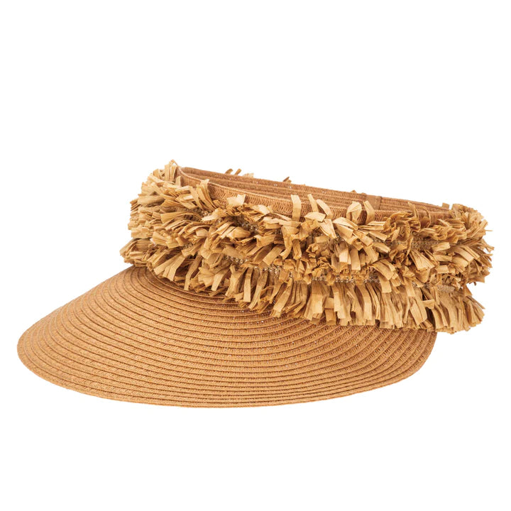 San Diego Hat Company – Women’s Ultrabraid Visor with Straw Fringe Band