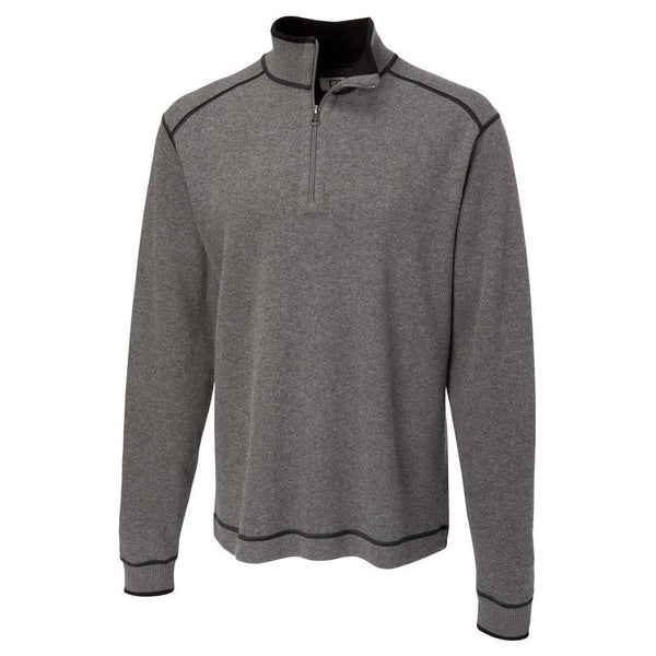 Cutter & Buck Men’s Charcoal Overtime Half Zip Overknit