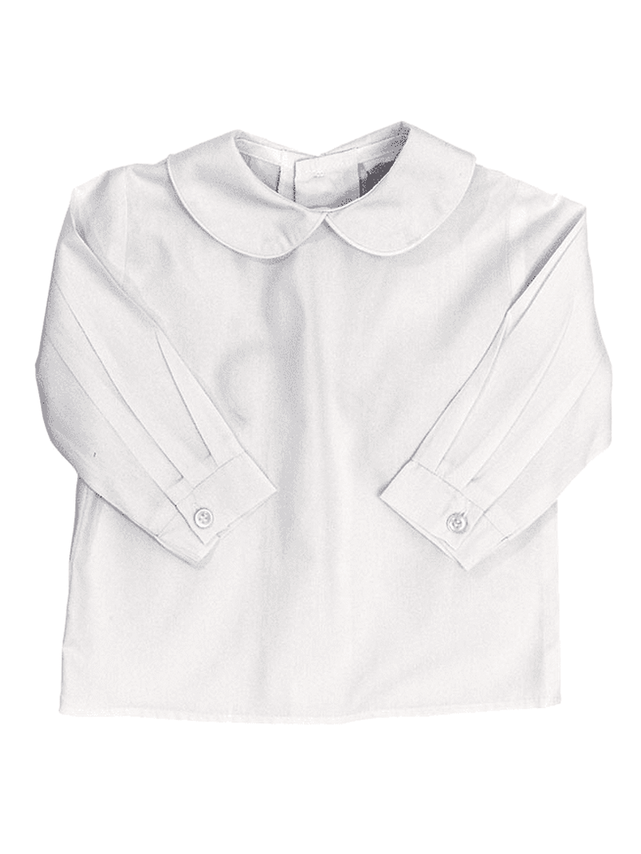 Boys Long Sleeve Button Back Shirt – White