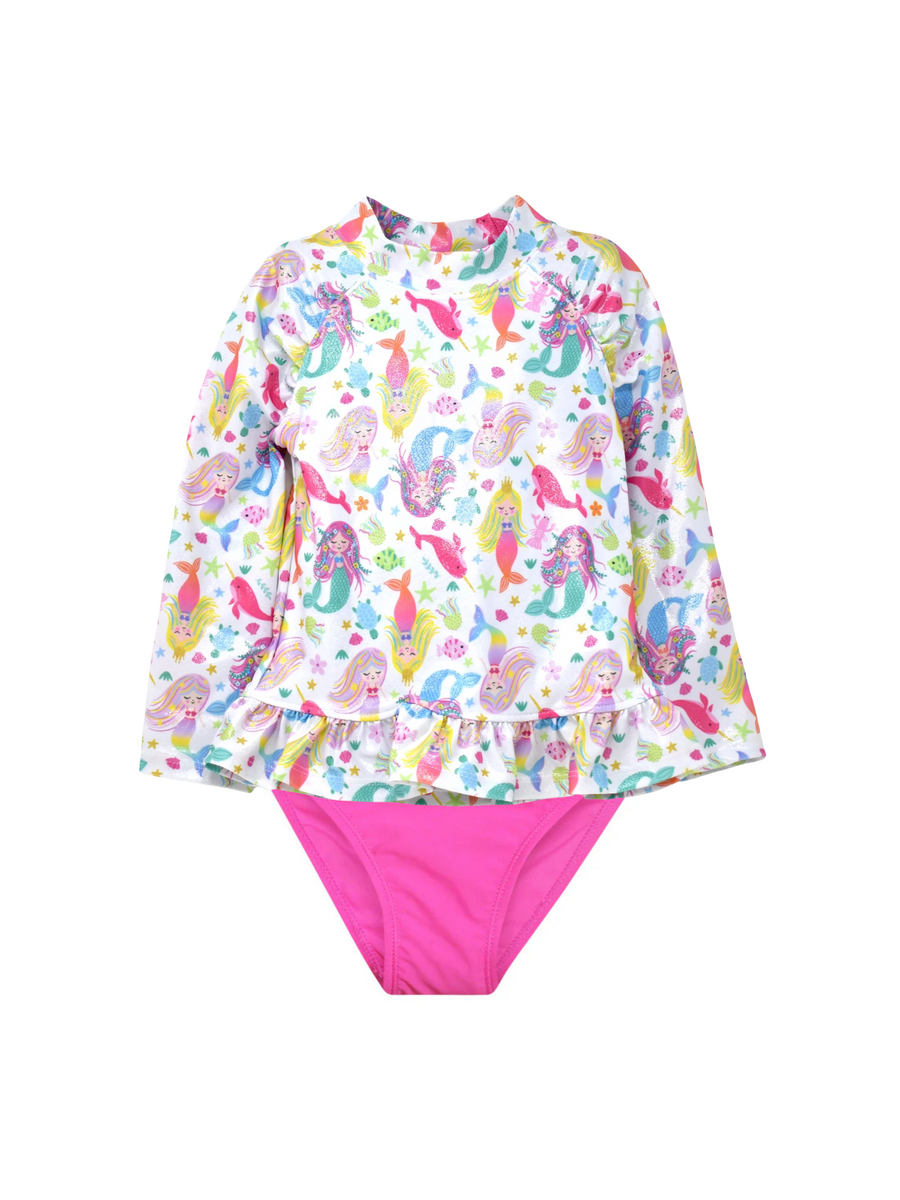 Two Piece Ruffle Rashguard Set – Mermaid Friends