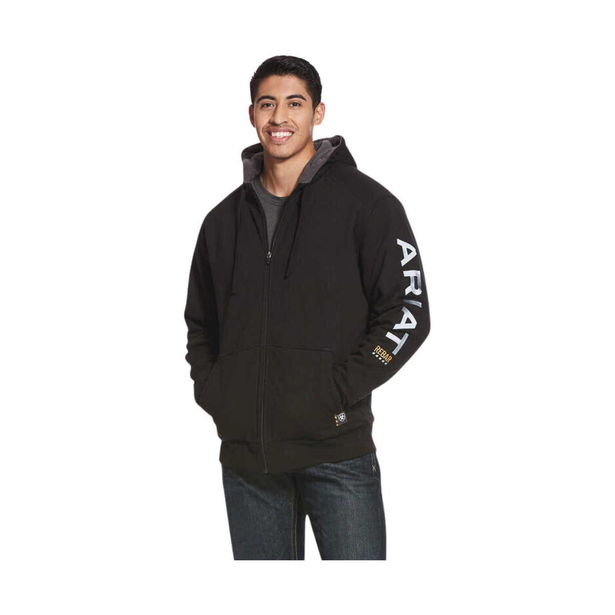 Ariat Men’s Rebar All Weather Full Zip Hoodie – Black