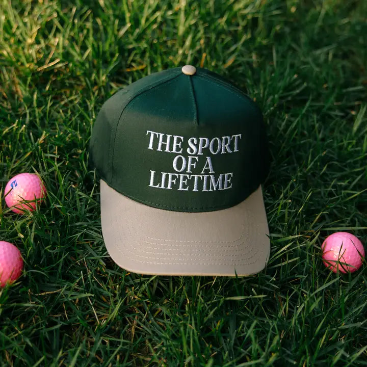 The Sport of A Lifetime Hat – Dark Green + Khaki