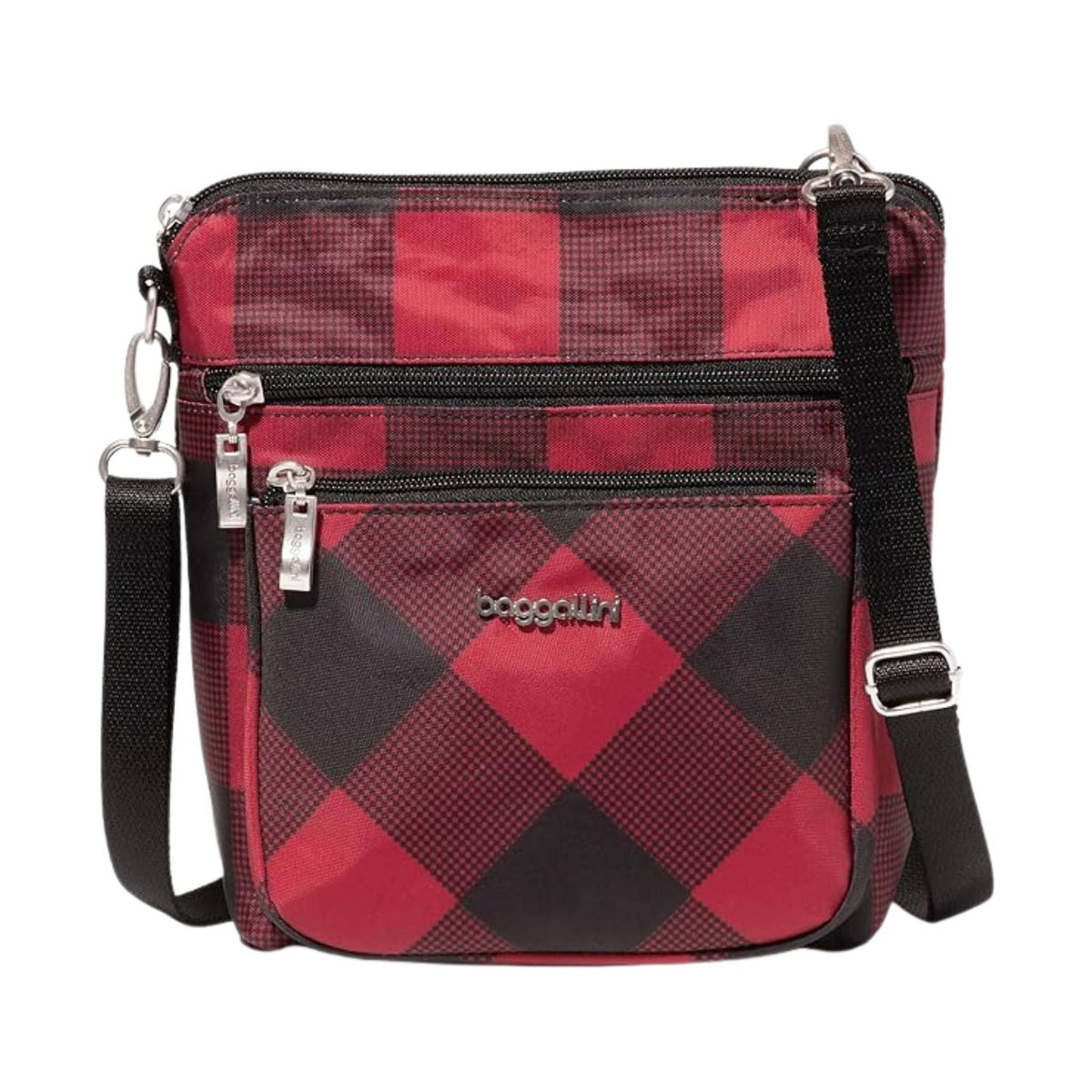 Baggallini Women’s Modern Pocket CrossBody – Red Buffalo Plaid