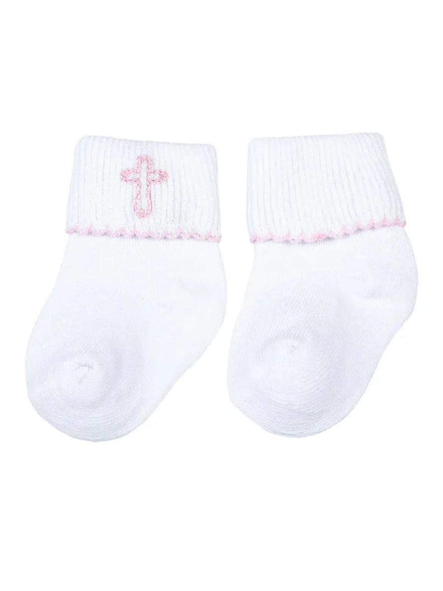 Blessed Embroidered Socks – Pink