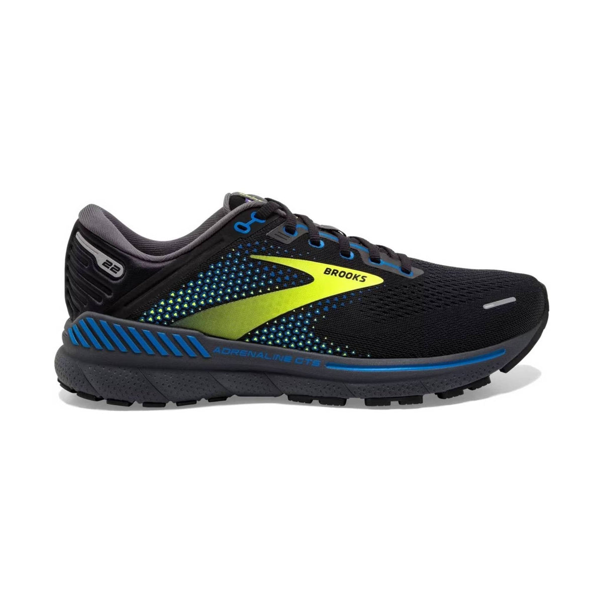 Brooks Men’s Adrenaline GTS 22 Road Running Shoes – Black/Blue/Nightlife – ONLINE STORE CREDIT/EXCHANGE ONLY