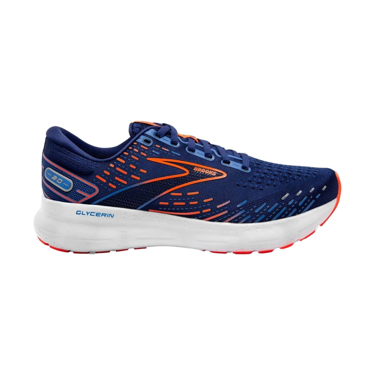 Brooks Men’s Glycerin 20 Road Running Shoes – Blue Depths/Palace Blue/Orange – ONLINE STORE CREDIT/EXCHANGE ONLY