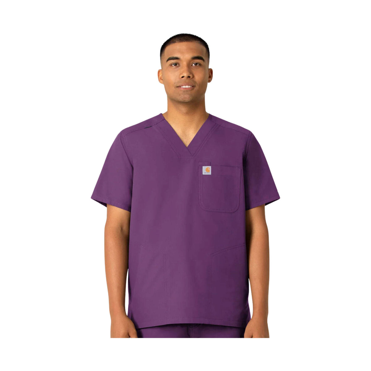 Carhartt Men’s Force Essentials V Neck Shirttail Scrub Top – Eggplant