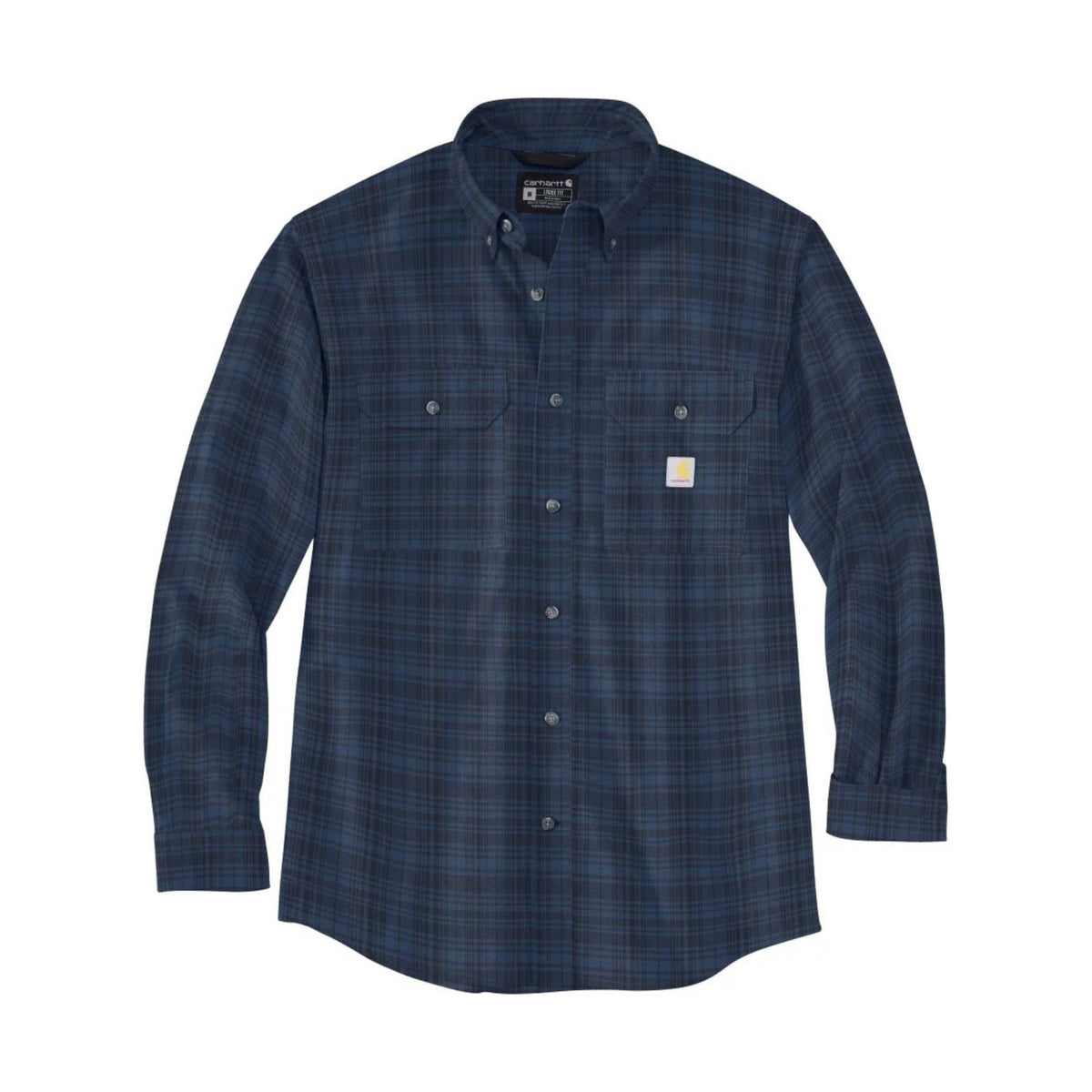 Carhartt Men’s Loose Fit Midweight Chambray Long Sleeve Plaid Shirt – Dark Blue – ONLINE STORE CREDIT/EXCHANGE ONLY