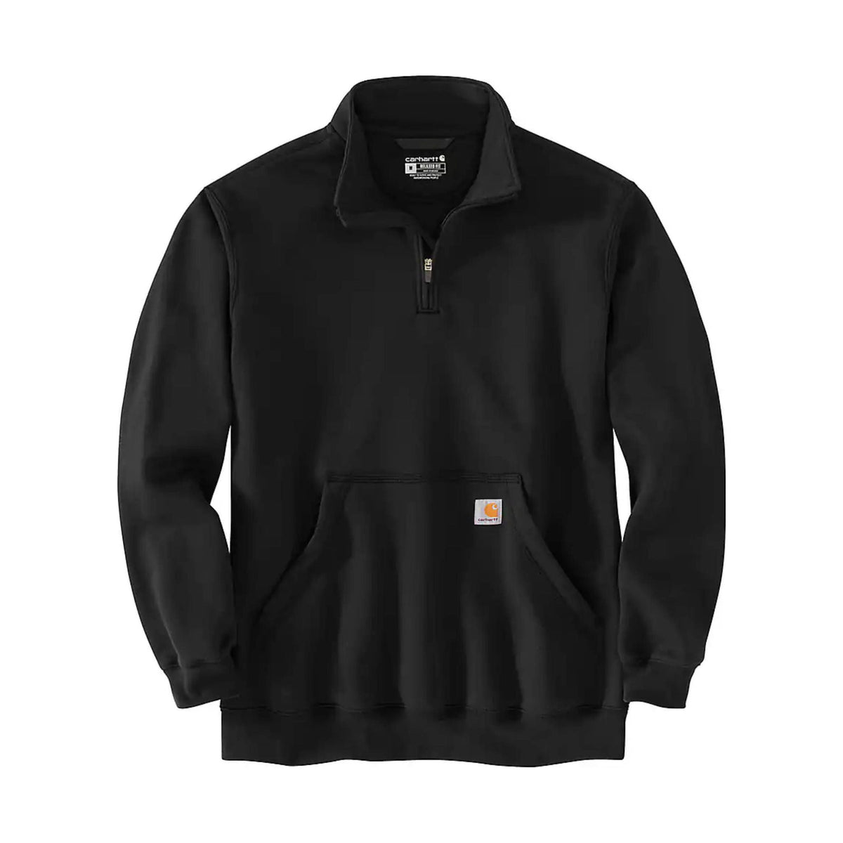 Carhartt Men’s Quarter Zip Mock Neck Sweatshirt – Black