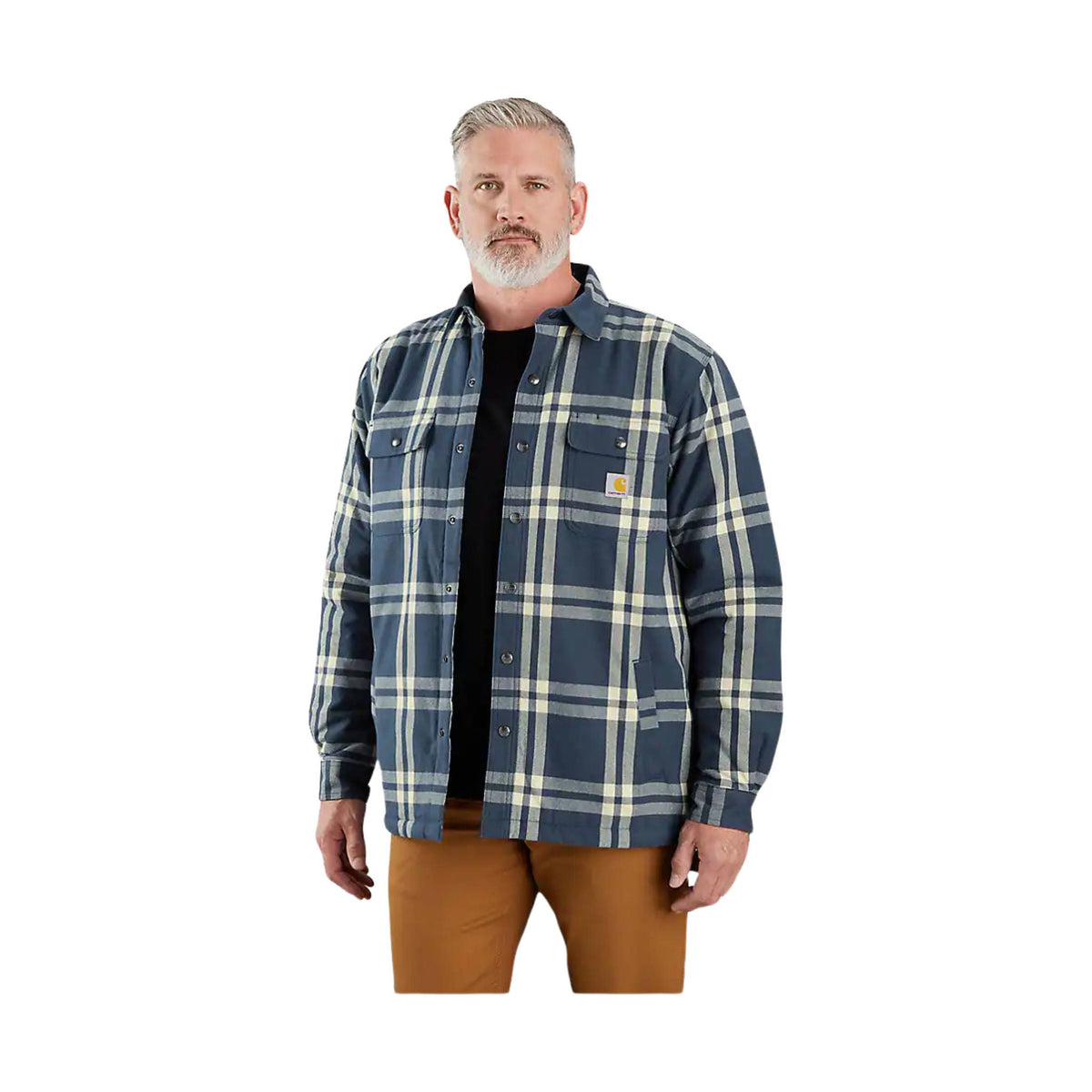 Carhartt Men’s Relaxed Fit Flannel Sherpa-Lined Shirt Jac – Blue – ONLINE STORE CREDIT/EXCHANGE ONLY