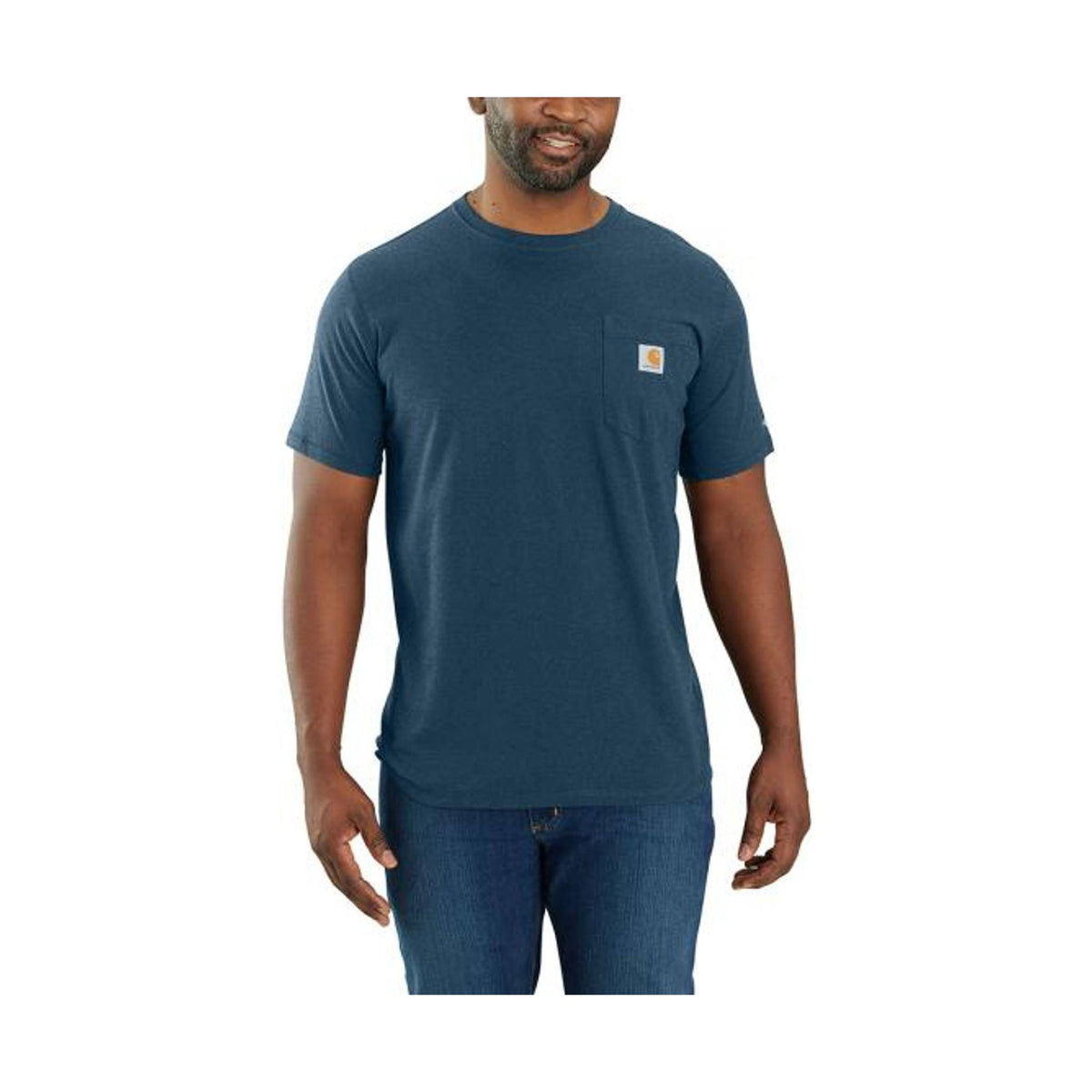 Carhartt Men’s Relaxed Fit Short Sleeve Pocket Tee – Light Huron Heather