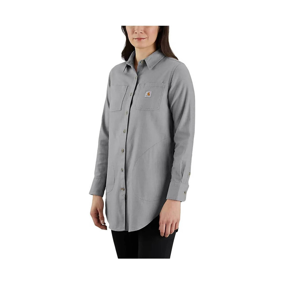 Carhartt Women’s Relaxed Fit Midweight Flannel Tunic – Asphalt Heather – ONLINE STORE CREDIT/EXCHANGE ONLY