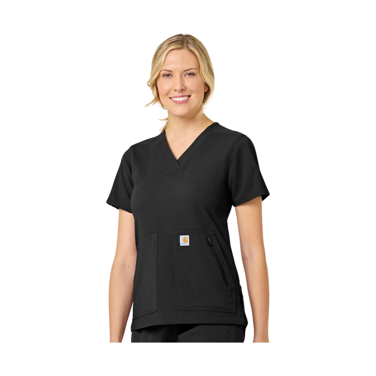 Carhartt Women’s Rugged Flex Peak 4 Pocket V Neck Scrub Top – Black