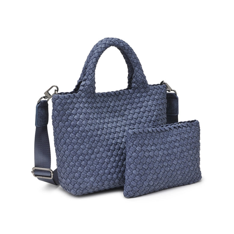 Sol and Selene: Sky’s The Limit – Small Woven Neoprene Crossbody – Dark Denim