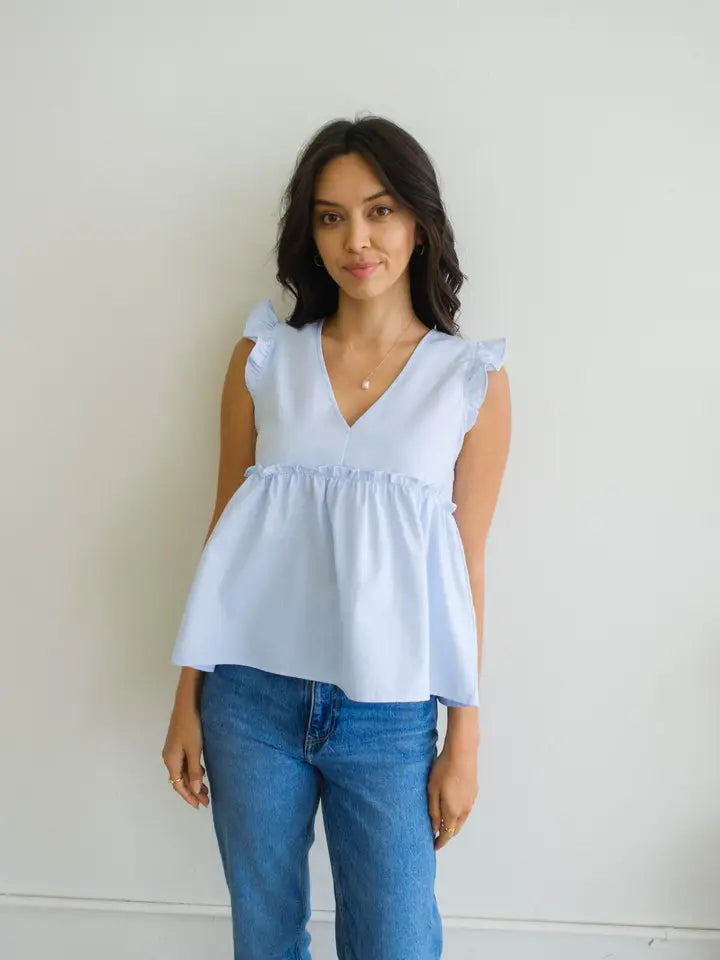 Poppy Cotton Blouse – Chambray