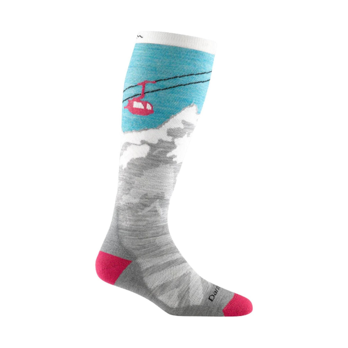 Darn Tough Vermont Women’s Yeti Over The Calf Midweight Ski and Snowboard Sock – Aqua