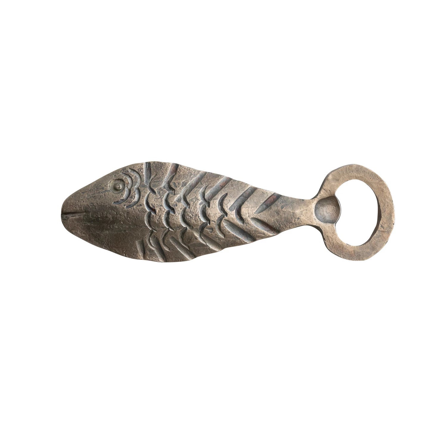 Cast Metal Fish Bottle Opener – Antique Brass Finish