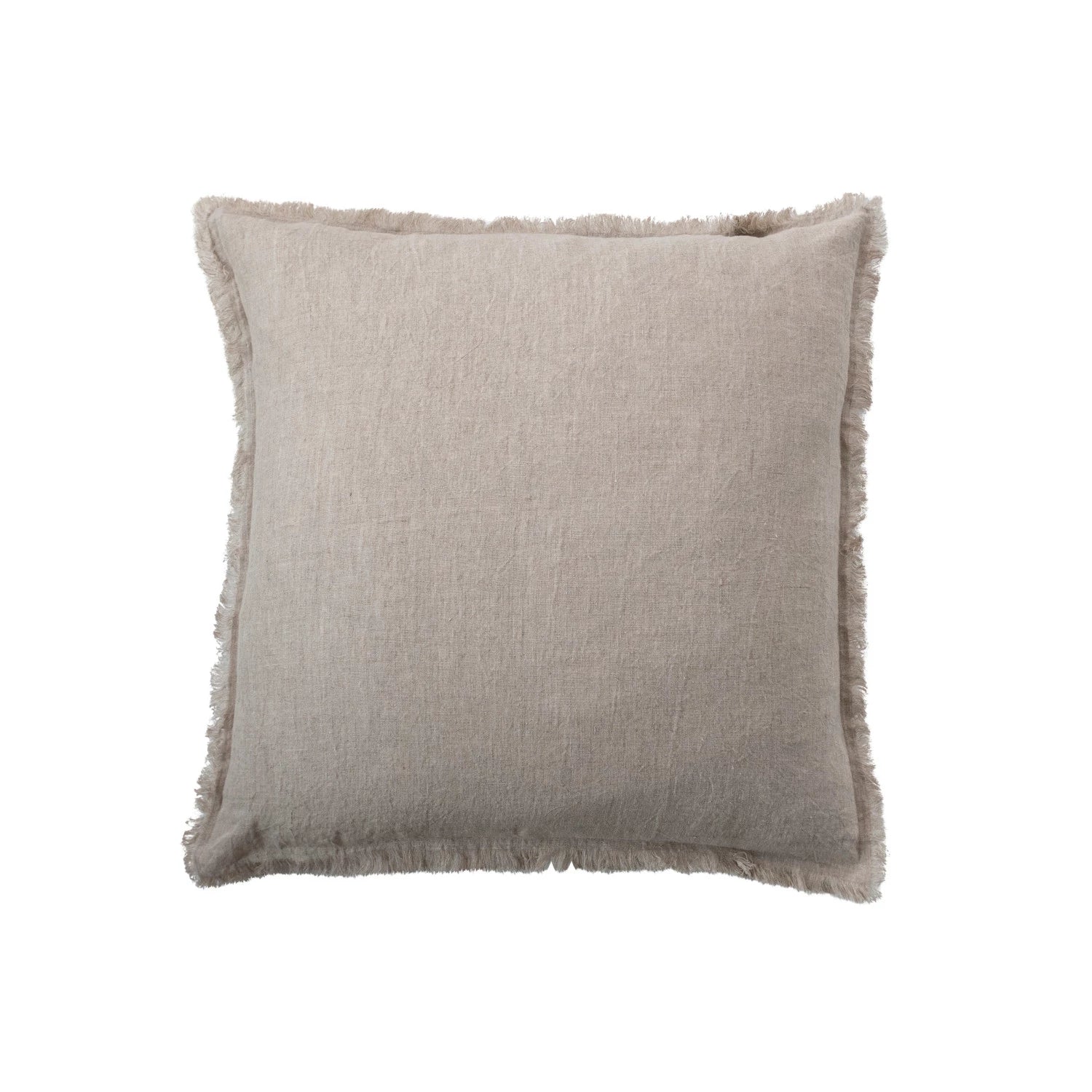 Square Stonewashed Linen Pillow – Natural