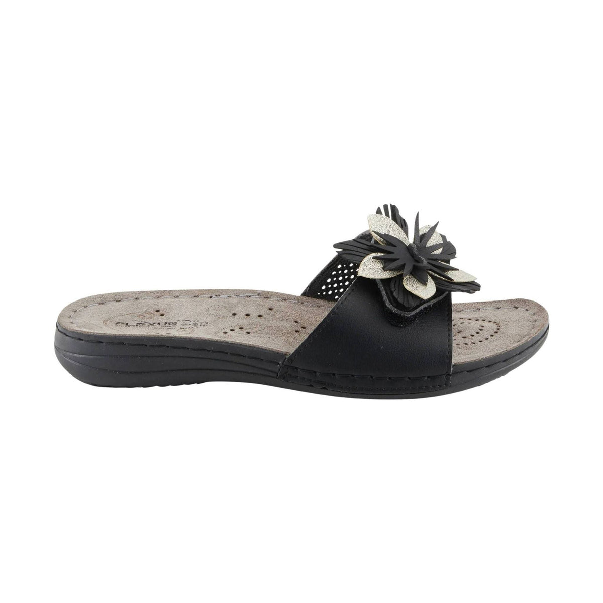 Flexus Women’s Flowerstars Sandals – Black