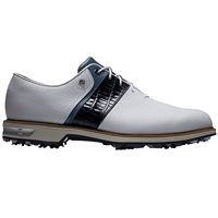 FootJoy Premiere Series Packard Previous Season Shoe Style Golf Shoe in White / Navy / Blue Fog