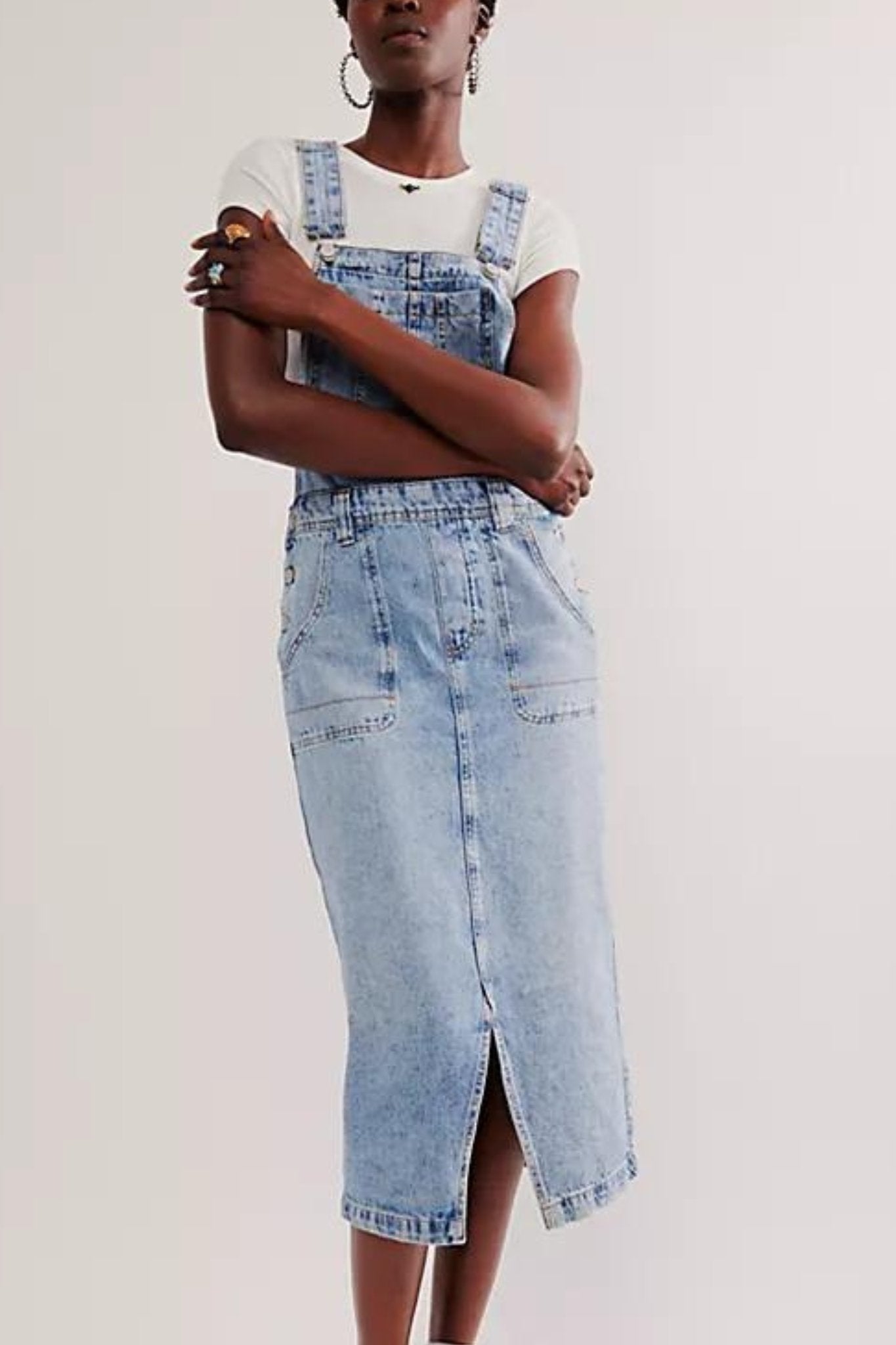 Free People: Bardot Denim Skirtall in Follow Your Heart