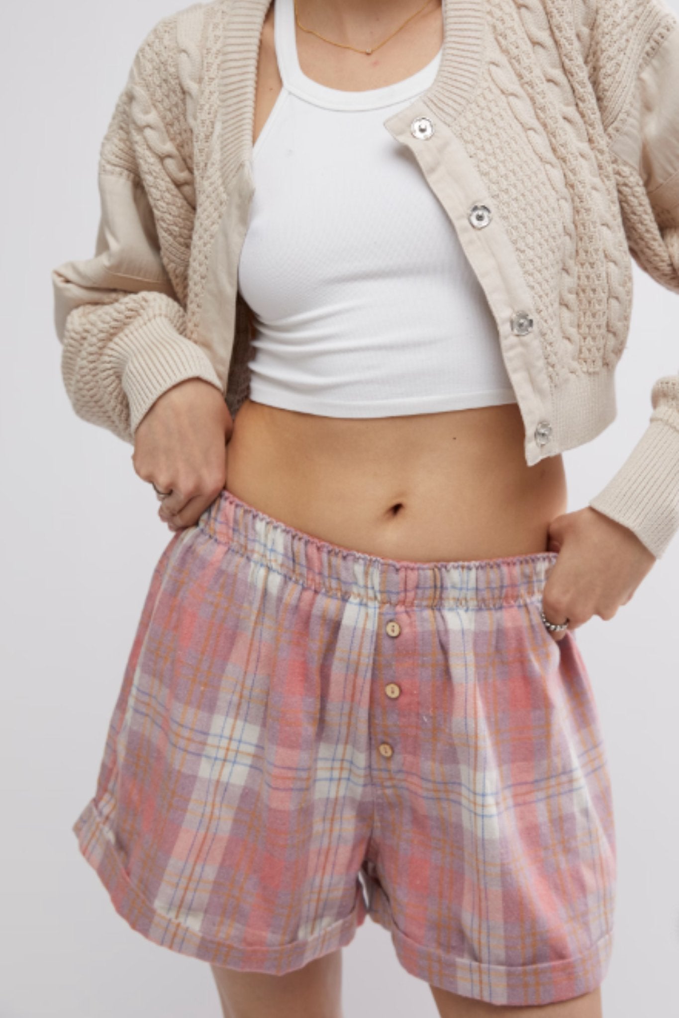 Free People: Sunday Morning Boxer in Peachy Pink Combo