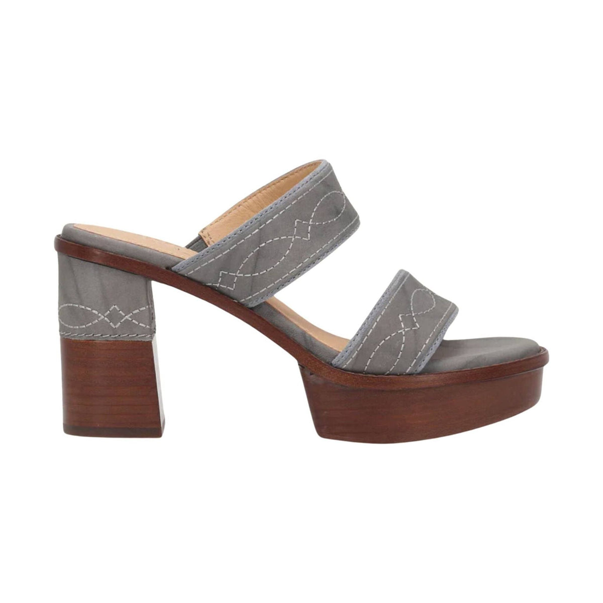 Frye Women’s Pipa Woodstock 2 Band Platform Sandal – Grey Sky