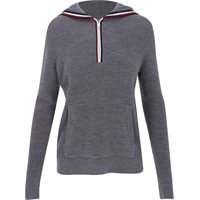 Ladies G/FORE Waffle Stitch Merino Wool Hooded Sweater in Heather Grey