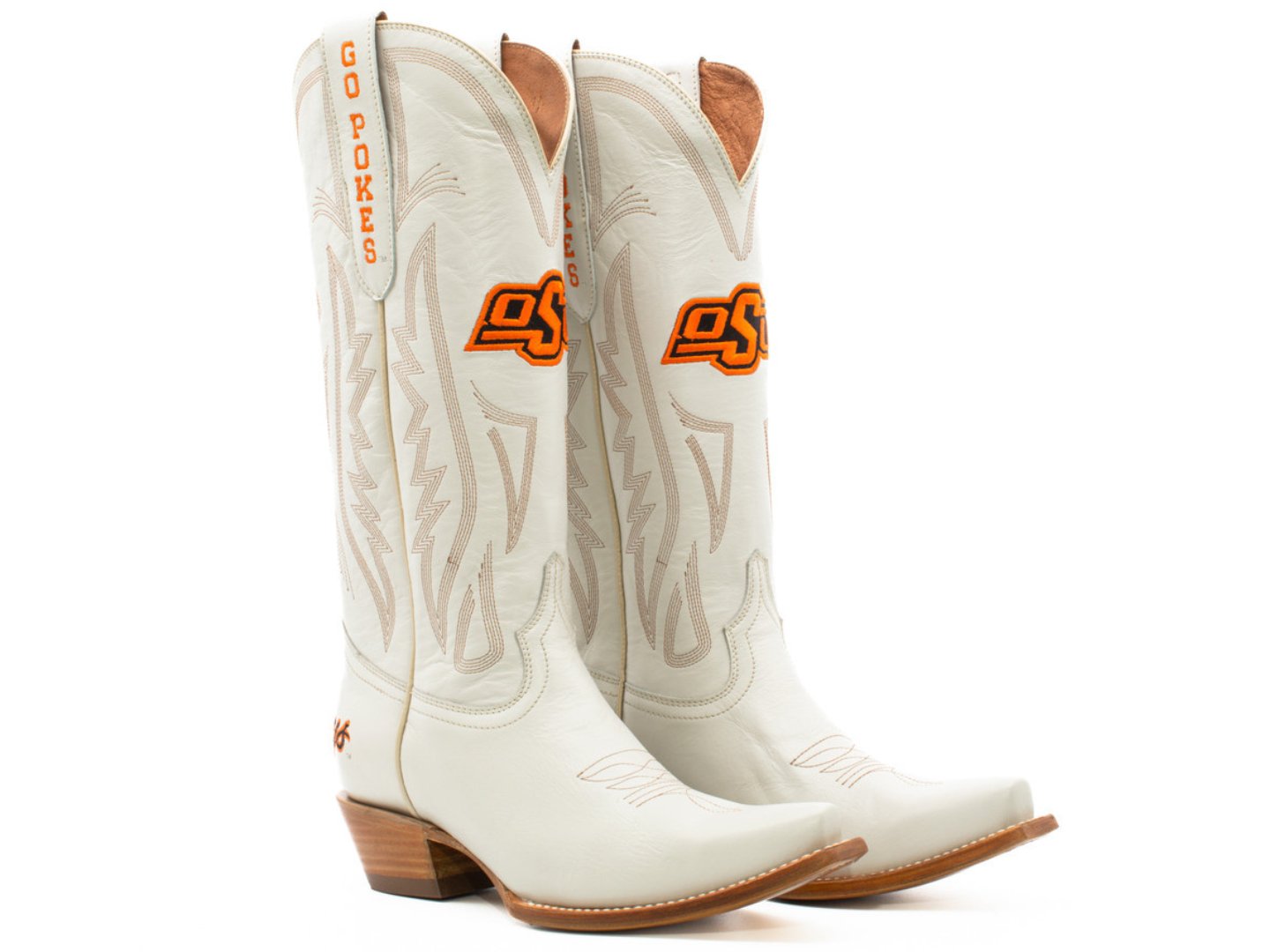 Gameday Boots: Oklahoma State University in Ivory