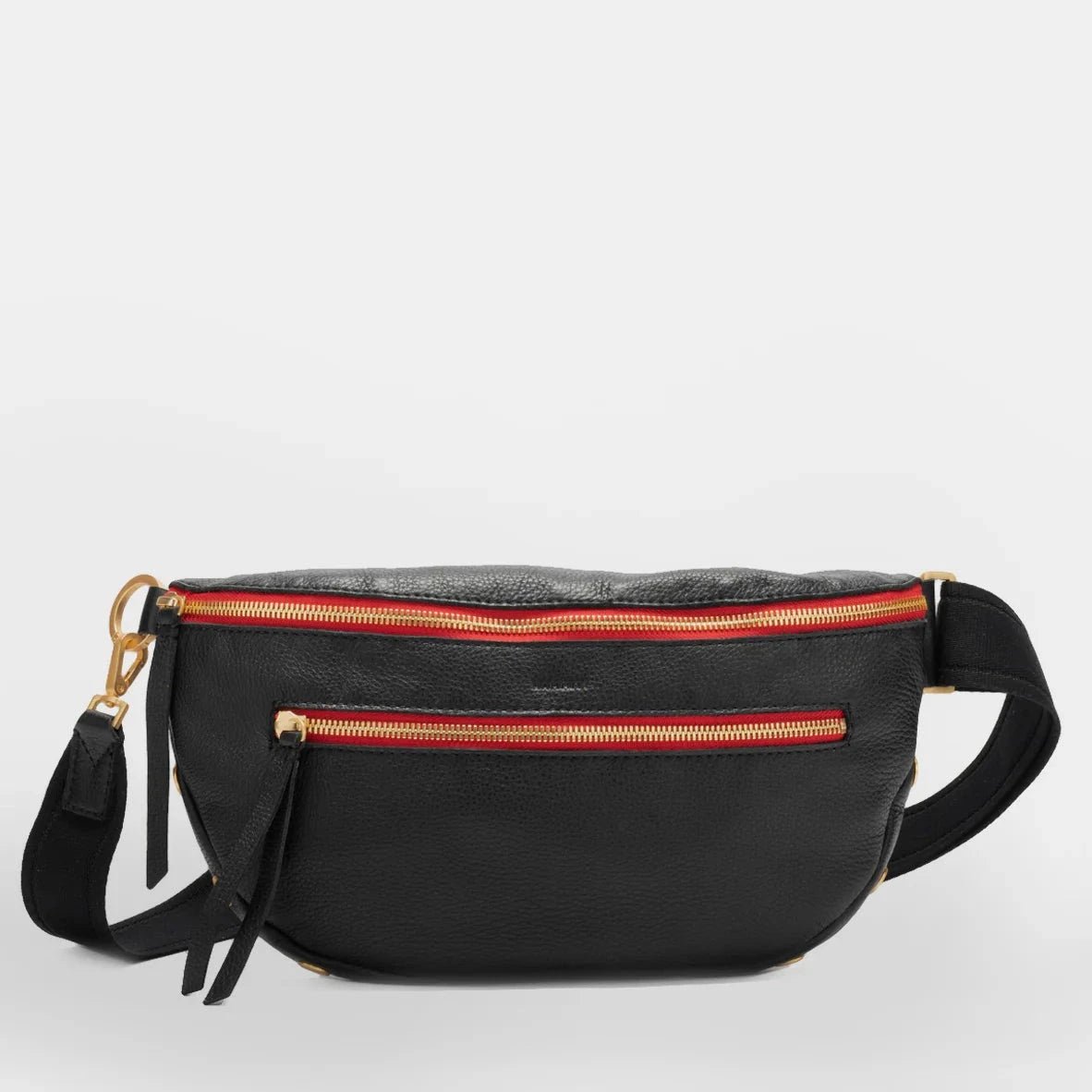 Hammitt: Large Charles Cross Body in Black/Gold/Red