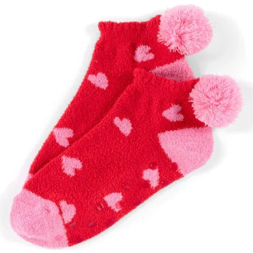 Hearts Home Socks in Red