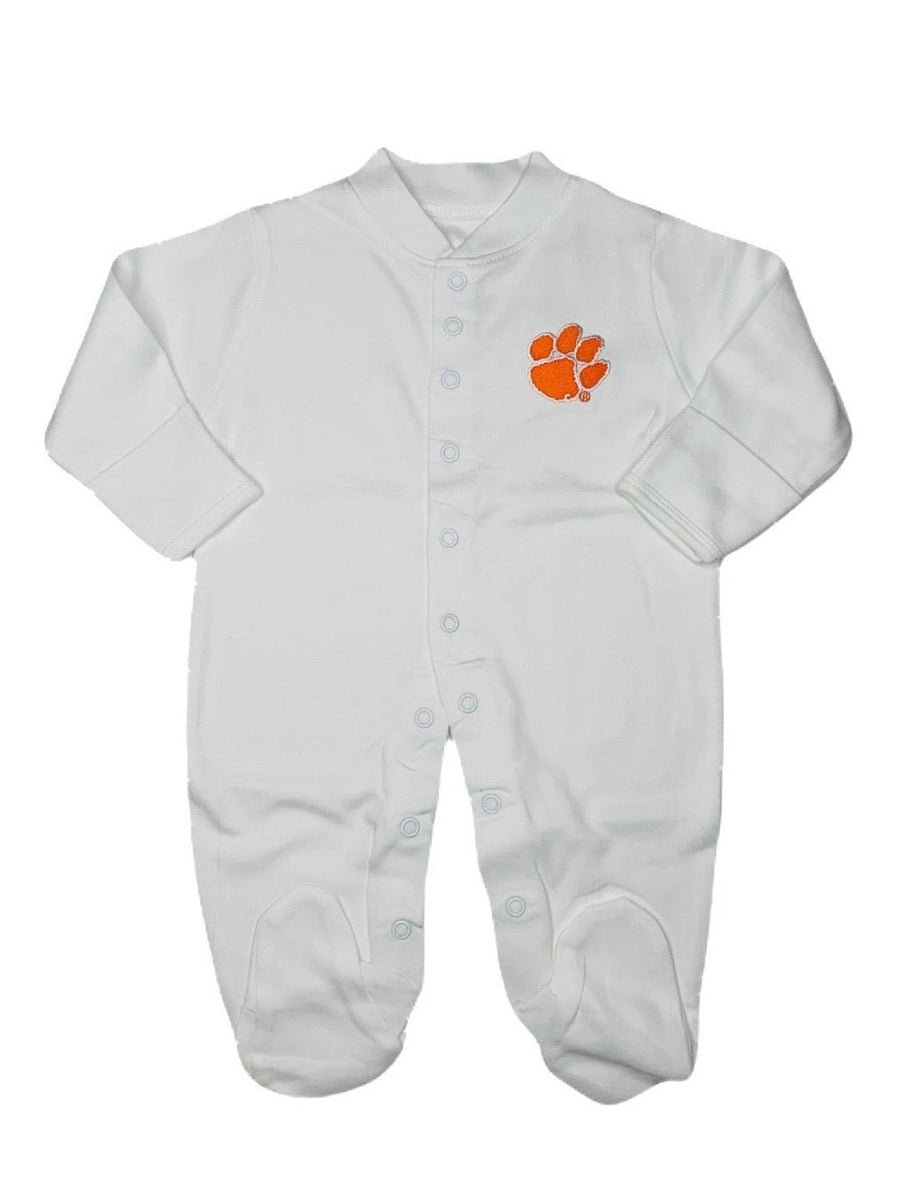 Clemson Footed Onesie