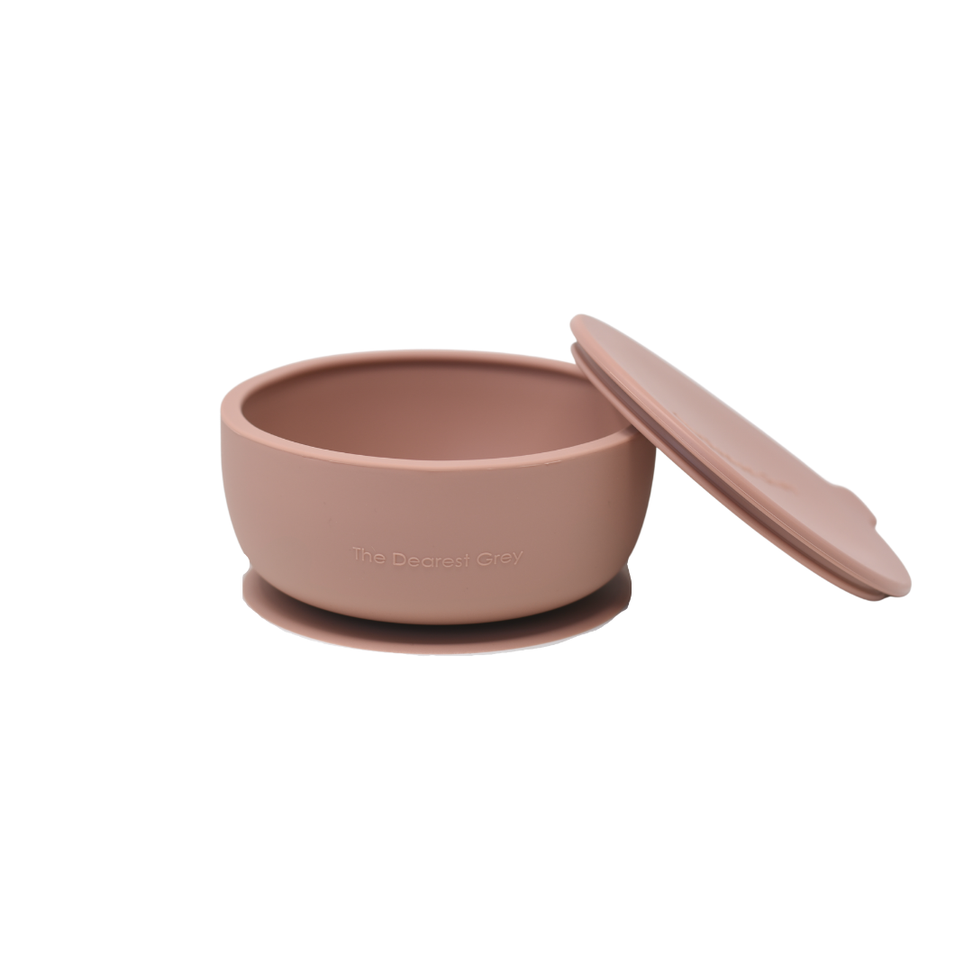 The Dearest Grey – Silicone Suction Bowl – Rosewood