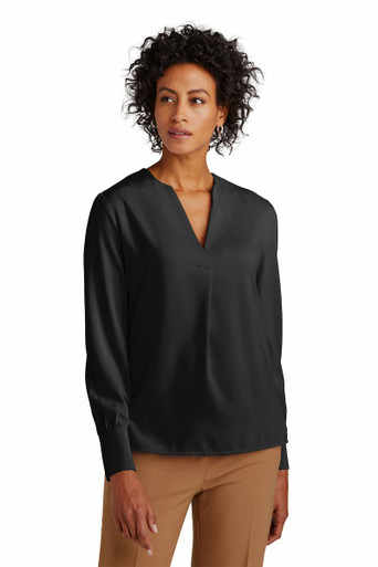 Brooks Brothers BB18009 Women’s Open Neck Satin Blouse