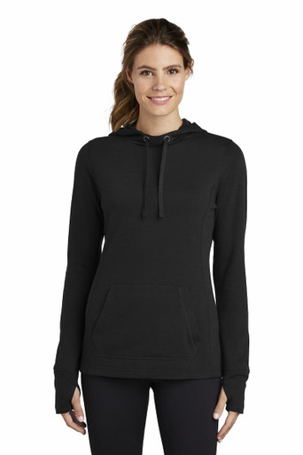 Sport-Tek LST296 Ladies PosiCharge Tri Blend Wicking Fleece Hooded Pullover