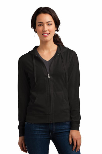 District DT2100 Women’s Fitted Jersey Full Zip Hoodie