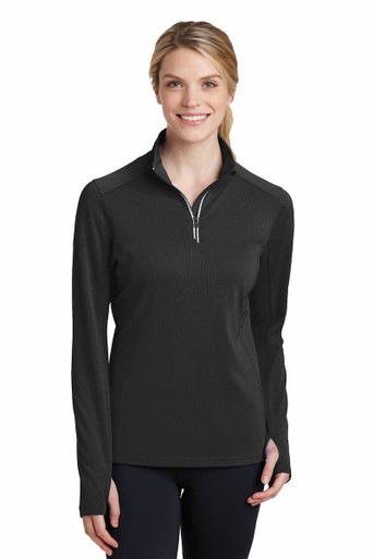 Sport-Tek LST860 Ladies Sport Wick Textured 1/4 Zip Pullover