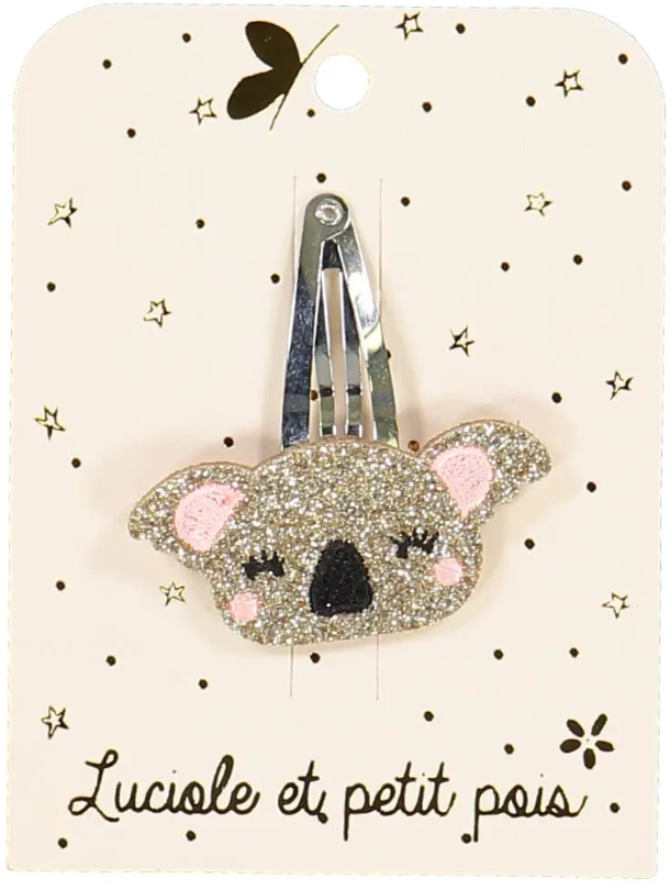 Luciole et Petit Pois – Koala Hair Clip – Gold Glitter