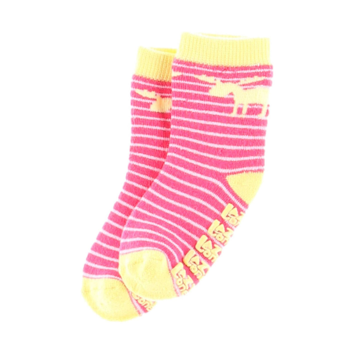 Lazy One Moose Stripe Infant Sock – Pink/Yellow